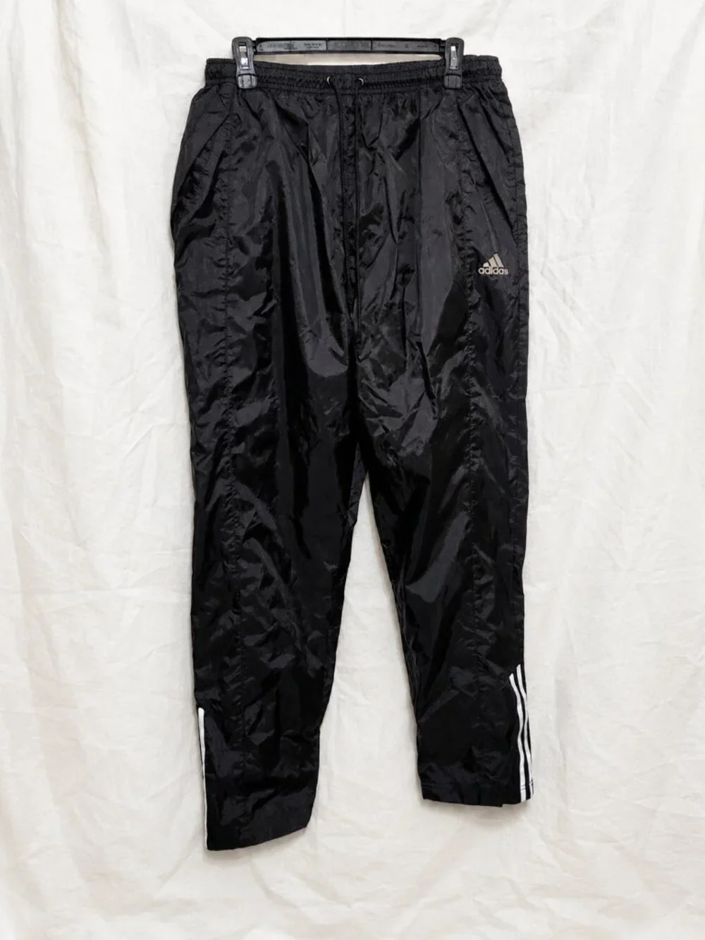 Vintage 2001 Adidas Black Wind Pants Men’s Large Mesh Lined